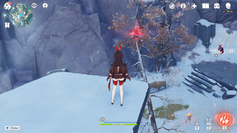 原神覆雪之路绯红玉髓位置