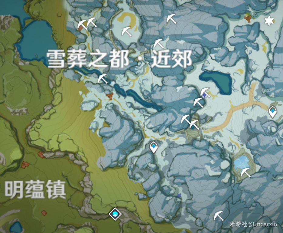 原神雪葬之都近郊绯红玉髓位置